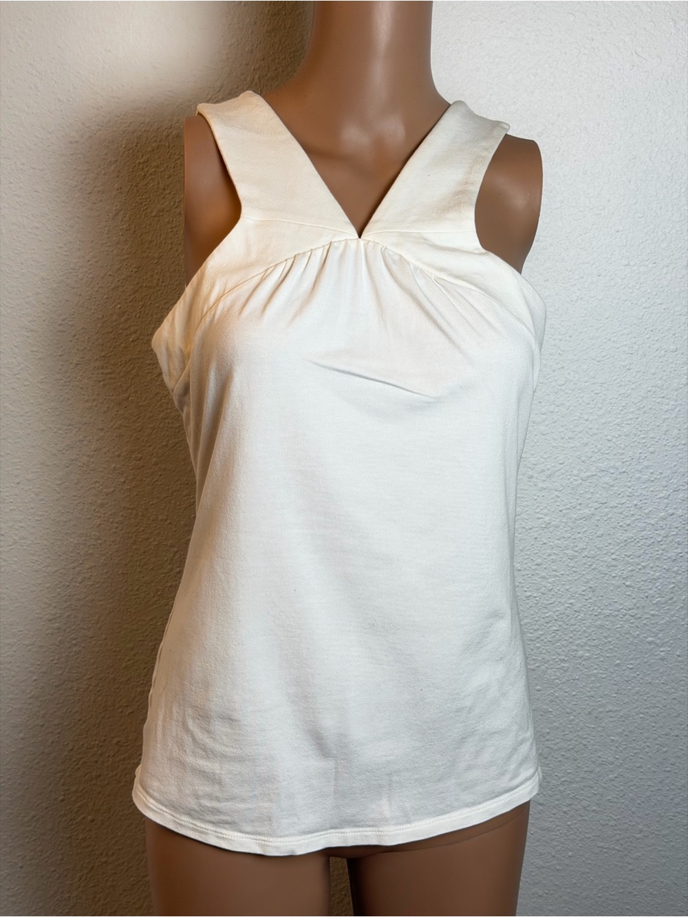 Sleeveless V-Neck Gathered Front Top